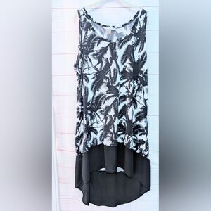 Euc Bianca Nygard Black and White Sleeveless High-Low Dress Size 14